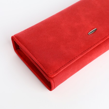 Women's wallet on the button, red color-2