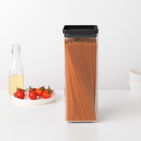 Brabantia Tasty+rectangular container, dark gray color, 2.5 liters
