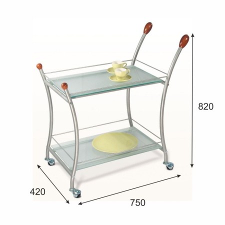 Commercial ground table, 750x420x820, metallic/matte glass-1