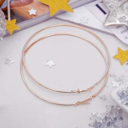 Earrings of the Ring "Classic" d = 8 cm, color gold-2
