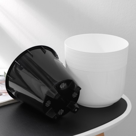 Kashpo for flowers with an insert "Linel", 4.5 l, d = 19 cm, h = 19 cm, white color-1