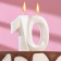 Candle in the cake jubilee "line", number "10", pearl, 6.5 cm