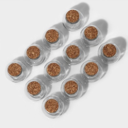 A set of glass jars for spices with a cork lid "Parfa", 120 ml, 7 × 7 cm, 12 pcs-1