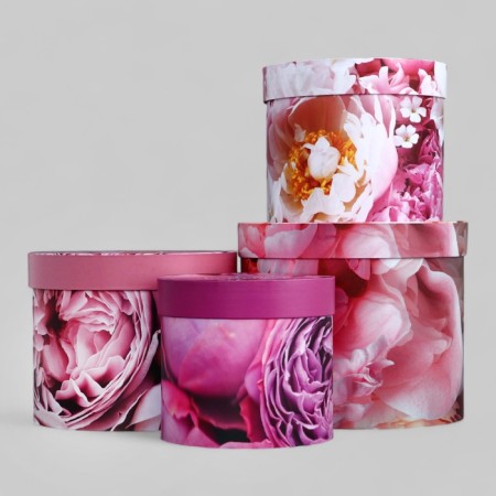 A set of hats for colors 4 in 1, gift packaging, “peonies”, 20 x 17.5 - 16 x 14 cm-1