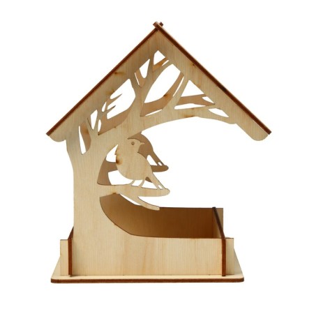 Wooden feeder “Bird on a tree” with your own hands, 14.5 × 18.5 × 19.5 cm, Greengo-1