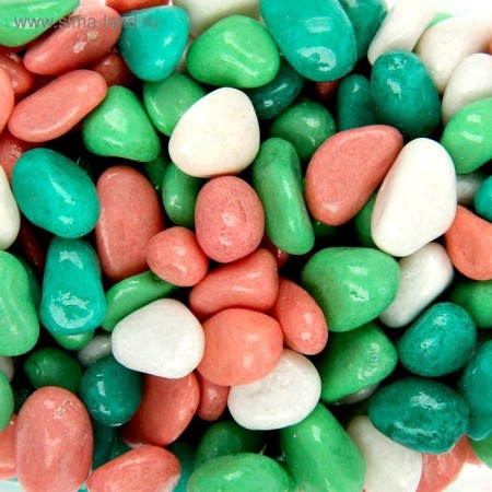 Soil for the aquarium (5-10 mm), light-white-turquoise-pink, 350 g