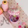 A needleman with a casket for storing little things, 8 × 7.8 × 7.8 cm, pink color