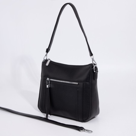 Bag Cross-Bodi with a zipper, black color-2