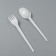 A set of disposable dishes "White" fork, spoon, napkin, 16.5 cm