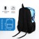 School backpack from textiles on lightning, 3 pockets, blue color