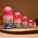 Nesting doll "winter", pink, 5 puppet, suite