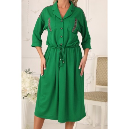 Women's dress, size 42, green color-12