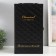 Casket Wood, leatherette for 2 bottles "Black Black" 4 items 34.5x19.5x12 cm
