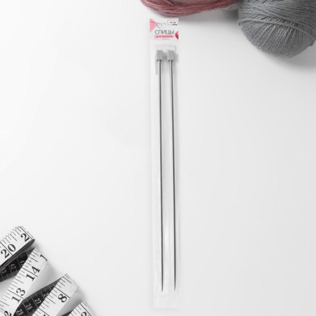 Knitting needles, straight lines, d = 4.5 mm, 35 cm, 2 pcs-2