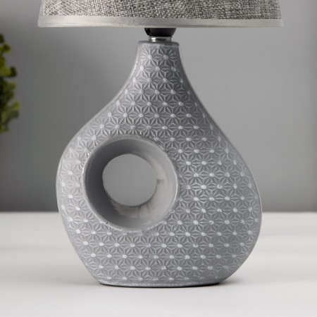 Table lamp with lampshade Risalux "Madelin", E14, 40 W, Gray, 18 × 18 × 33.5 cm-3
