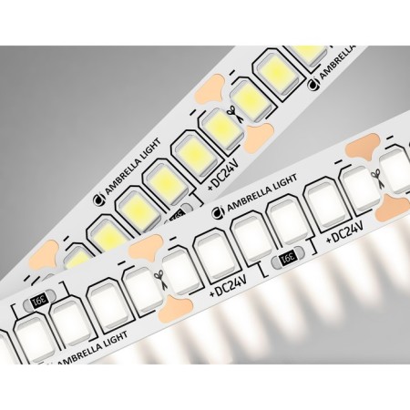 Ambrella GS3302, 5 m, IP20, 2835, 240 LED/m, 18 W/m, 24V, glow white, white