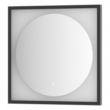 Зеркало в багетной раме с LED-подсветкой 12 Вт, 60x60 см, сенсорный выключатель, нейтральный белый с