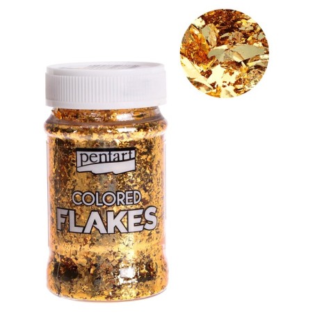 Potal in flakes, gold, 100 ml, Pentart Baroque (40093)