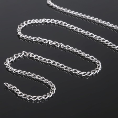 A chain without a carbine l = 50 cm (set 5 pcs.) 4.6 × 3 × 0.8 mm, cm-1319, silver color