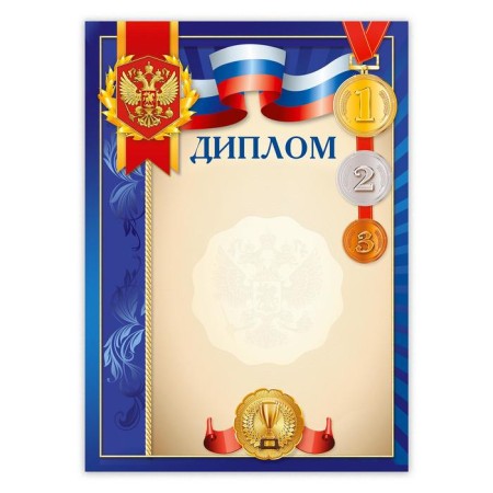 Диплом А4 спортивный, синий, 157 гр/кв.м-1