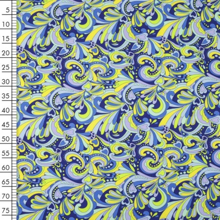Payer satin fabric stuffed, width 150 cm, blue-blue color-3