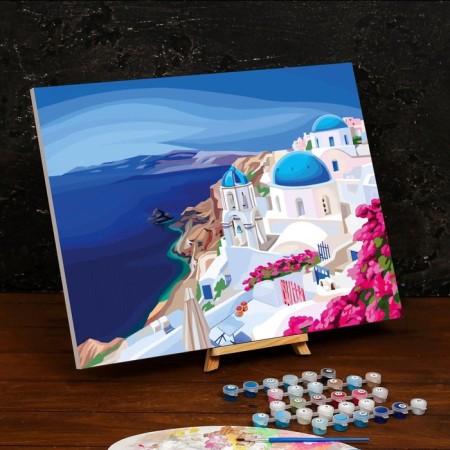 Picture on numbers on a canvas with a subframe of Greece, 40 x 50 cm-1