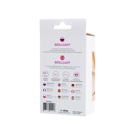 Anal plug Brilliant, silicone, pink color, 7 cm, d = 2 cm-4