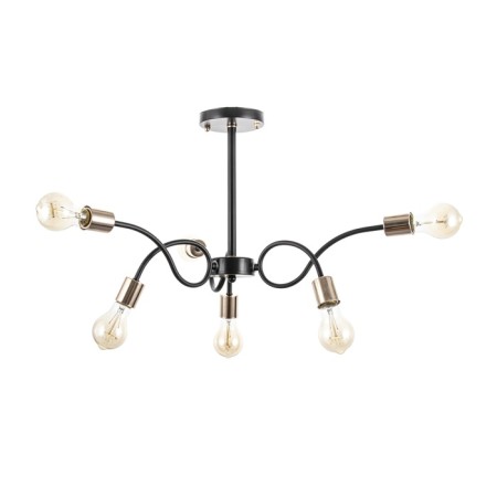 Ripley chandelier 6he27 40W black and gold 55x55x40 cm-5