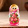 Nesting doll "rose", pink dress, 5 puppet, 10 cm