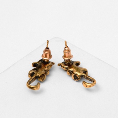 Earrings Metal "kittens" tailed, color black gold-3