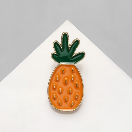 Brooch "Pineapp", the color of orange-green in gold-2