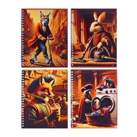 Notebook of 48 sheets in a cage, on the crest, “your deeds”, cover of shared cardboard, mix