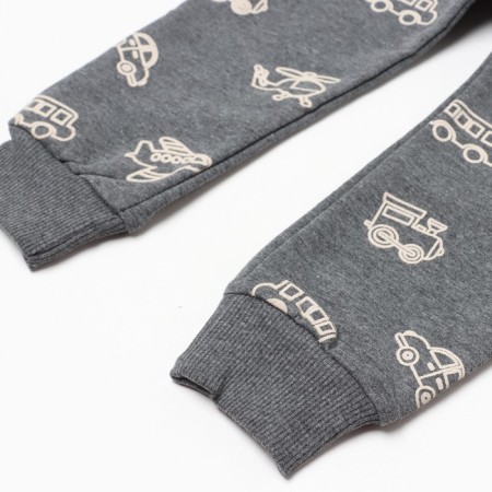 Pants for a boy, dark gray color, height 80 cm-2