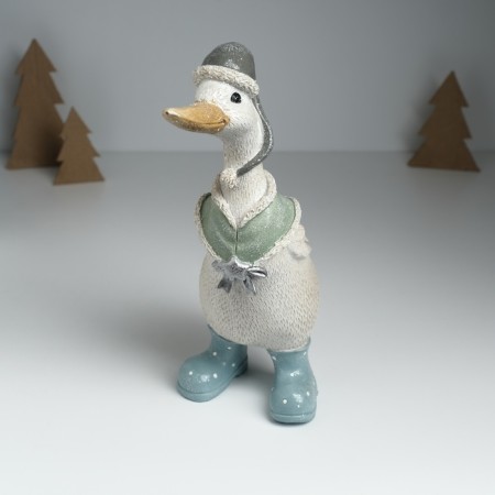 Polystone souvenir "Goose in a long cap and cape" 9x13x28 cm-1