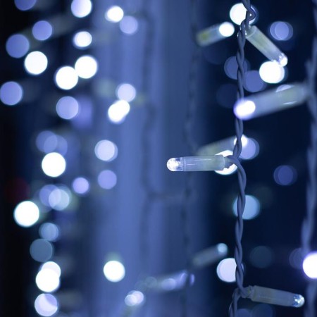 Garland "Curtain" 2 x 6 m, IP65, UMS, white thread, 1440 LED, white glow, white flicker, 220 V-2