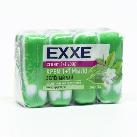 Cream-soiled EXXE 1+1, "green tea", green striped, 4 pcs. 90 g-1