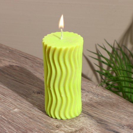 Candle "Waves" 6x6x12 cm, soy wax mix-1