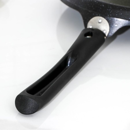 Pancake pan, d = 22 cm, plastic handle, anti -stick coating, dark marble color-5