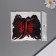 Plastic sticker "Black butterflies with red" double wings set 12 pcs 12 cm, 10 cm 8 cm