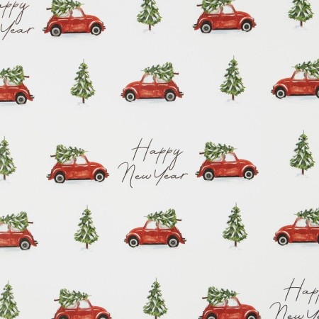 Paper packaging glossy “car with a Christmas tree”, 70 x 100 cm, new year-2