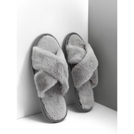 Slippers Women's cross open nose, size 39-41, color gray color-1