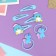 Shirley hair set (2 elastic bands 5 cm, 4 invisible 5.5 cm) unicorn, blue