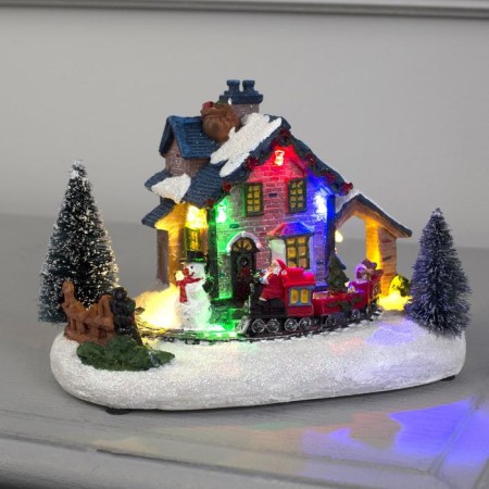 LED figure "Christmas train" 17 × 12 × 9 cm, polystone, batteries AAAX2 (not complete), glow of warm white