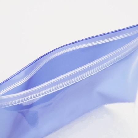 Cosmetic bag with zip-gl, transparent/blue color-4
