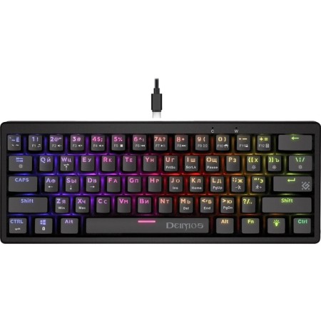 Keyboard Defender GK-303, game, wired, mechanical, backlight, 104 keys, USB, black