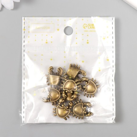 Busina for creativity Metal "Krabik" gold 1.7x1.7 cm-3