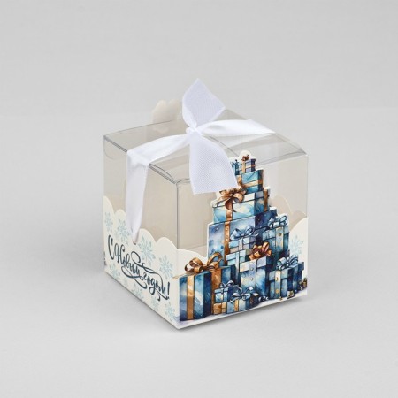 Box a gift New Year's folding "New Year's gifts", 7 x 7 x 7 cm, New Year-1