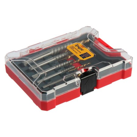 A set of extractors and tundra drills, large left thread, 45 steel M1-M5, D = 2.4-8 mm HSS, TIN-4