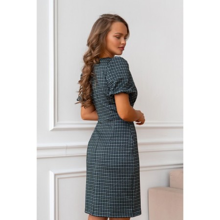 Women's dress, size 42, dark green-green color 5606-1