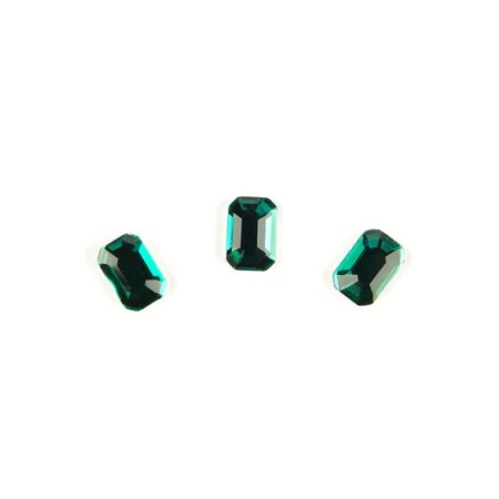 Rhinestones for nail design “Soft rectangle”, emerald, 10 pcs